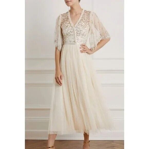 New Needle & Thread Patchwork Sequin Bodice Ballerina Dress Sz 0